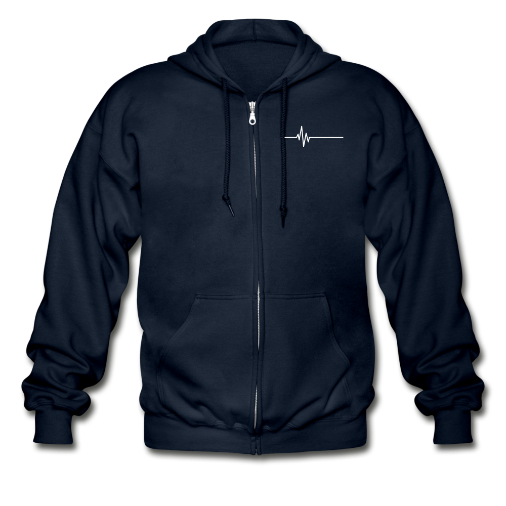 Stay Alert, Stay Alive Zip Hoodie - navy
