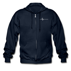 Stay Alert, Stay Alive Zip Hoodie - navy