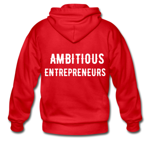 Ambitious Entrepreneurs Zip Hoodie - red
