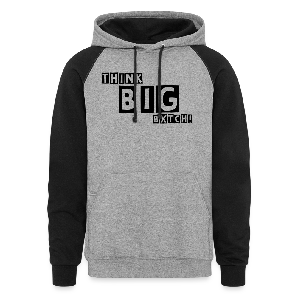 THINK BXTCH BXTCH - Colorblock Hoodie - heather gray/black
