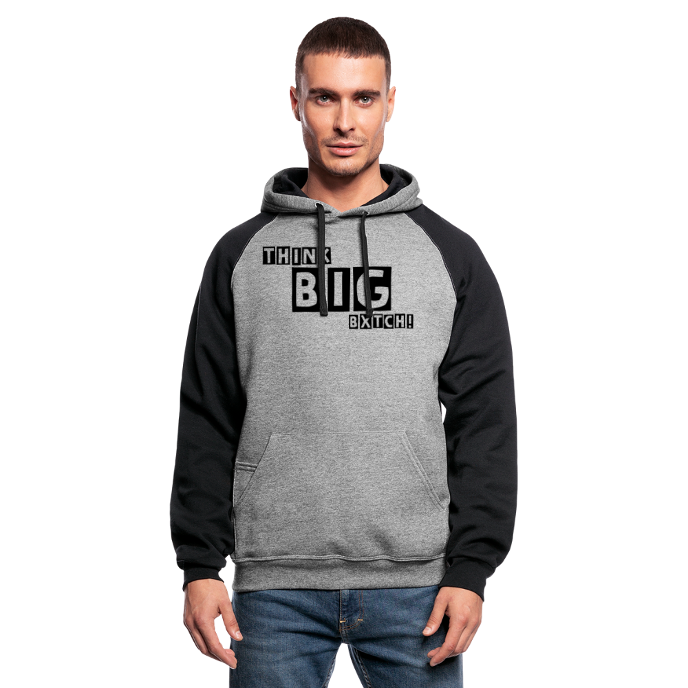 THINK BXTCH BXTCH - Colorblock Hoodie - heather gray/black